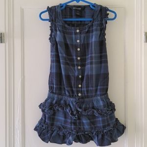 Ralph Lauren sleeveless ruffled drop waist tartan plaid dress